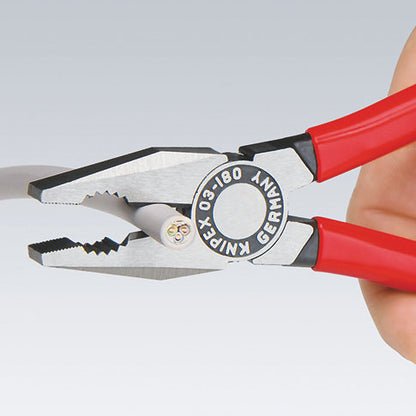 KNIPEX 03 01 180 SB Pinza universal con mangos de plástico pavonada 180 mm (7.25″)