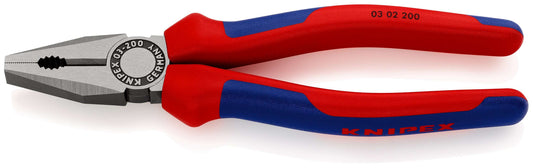 KNIPEX 03 02 200 SB Pinza universal Con fundas en dos componentes acabado pavonado 200 mm