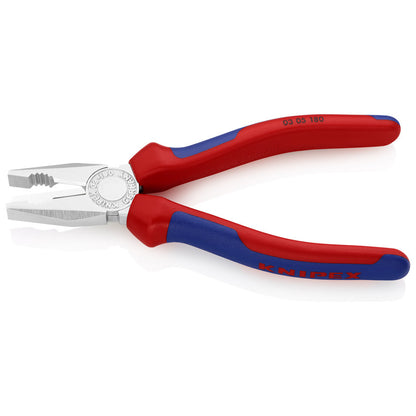 KNIPEX 03 05 180 SB Pinza universal con mangos ergonómicos cromada 180 mm (7.25″)