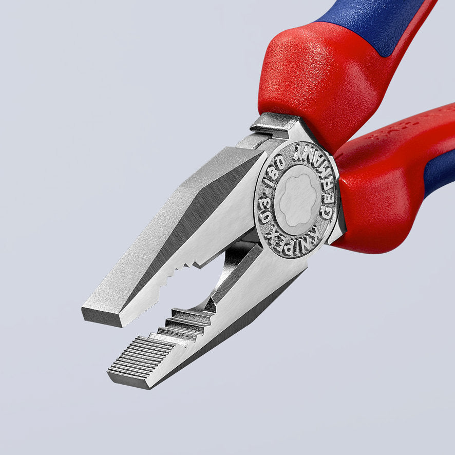 KNIPEX 03 05 180 SB Pinza universal con mangos ergonómicos cromada 180 mm (7.25″)