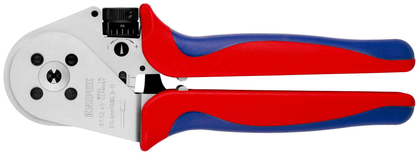 KNIPEX 97 52 65 Pinza para ponchar terminales girados con mangos en dos componentes cromado 230 mm