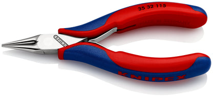 KNIPEX 35 32 115 SB Pinza de punta redonda para electrónica con mangos ergonómicos pulido espejo 115 mm (4.5'')