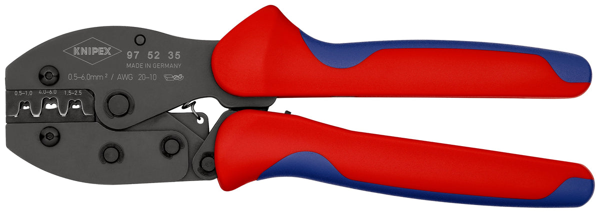 KNIPEX 97 52 35 SB PreciForce© Pinzas para engarzar terminales con mangos en dos componentes bruñido 220 mm