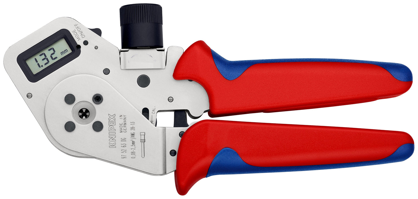 KNIPEX 97 52 63 DG Pinza para ponchar terminales girados con mangos en dos componentes cromado 195 mm