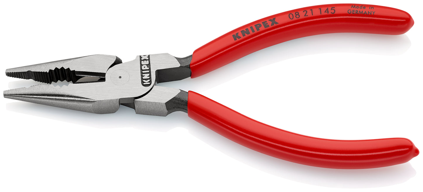 KNIPEX 08 21 145 Pinza universal en punta recubiertos de plástico Negro atramentado 145 mm