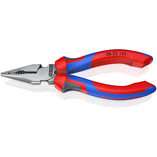 KNIPEX 08 22 145 SB Pinza universal de punta fina con mangos ergonómicos pavonada 145 mm (5.75″)