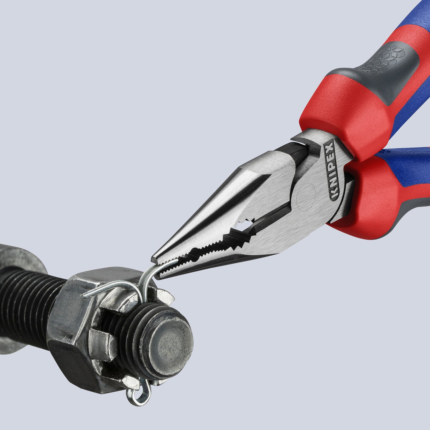 KNIPEX 08 22 145 SB Pinza universal de punta fina con mangos ergonómicos pavonada 145 mm (5.75″)