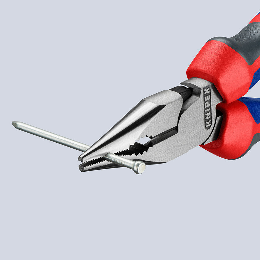 KNIPEX 08 22 145 SB Pinza universal de punta fina con mangos ergonómicos pavonada 145 mm (5.75″)
