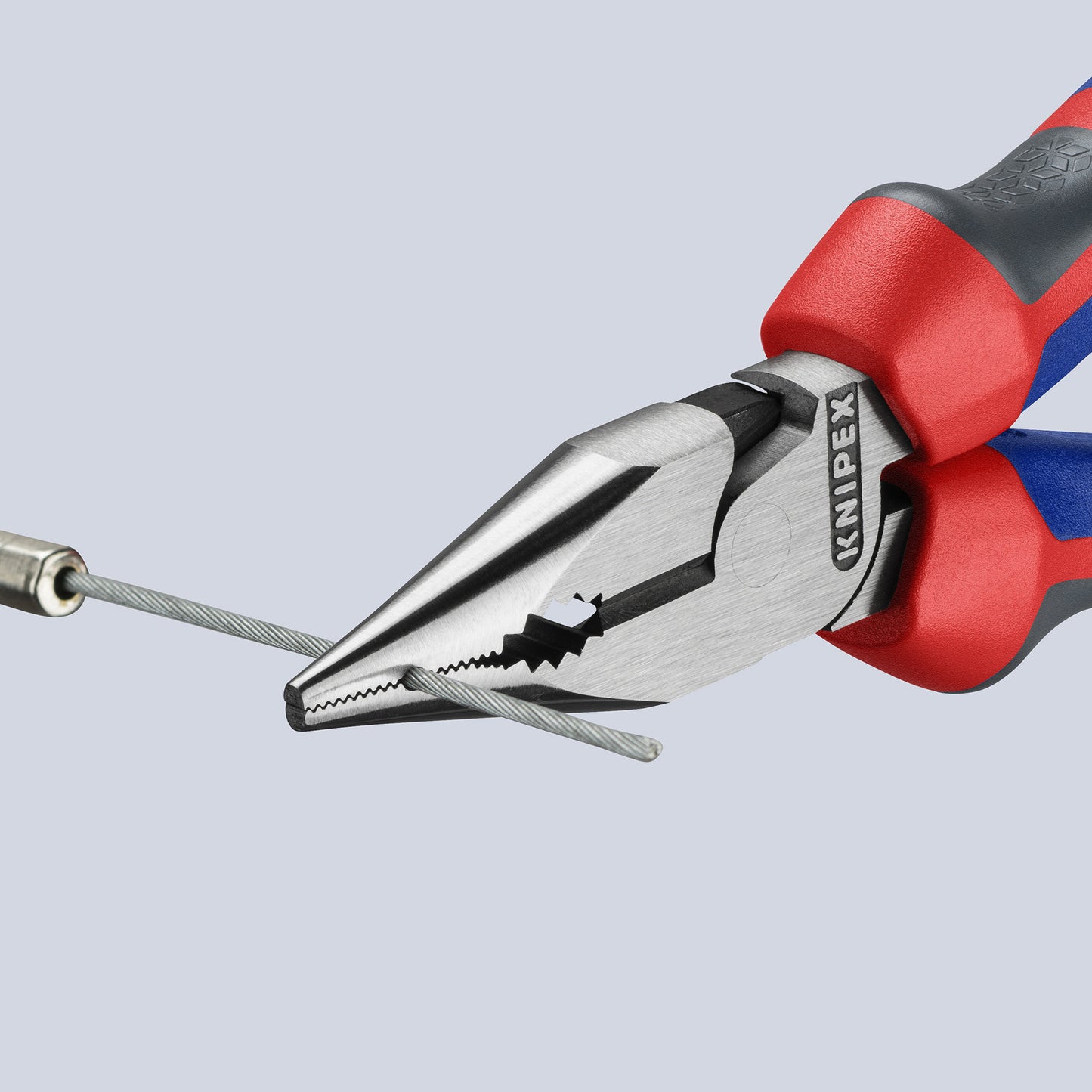 KNIPEX 08 22 145 SB Pinza universal de punta fina con mangos ergonómicos pavonada 145 mm (5.75″)