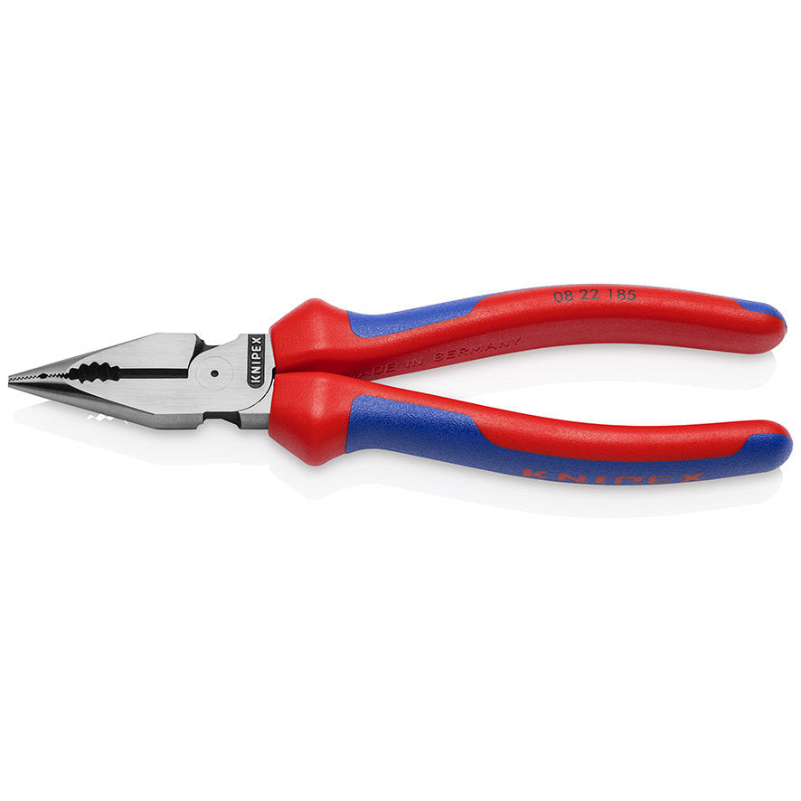 KNIPEX 08 22 185 Pinza universal de punta fina con mangos ergonómicos pavonada (7.25″)