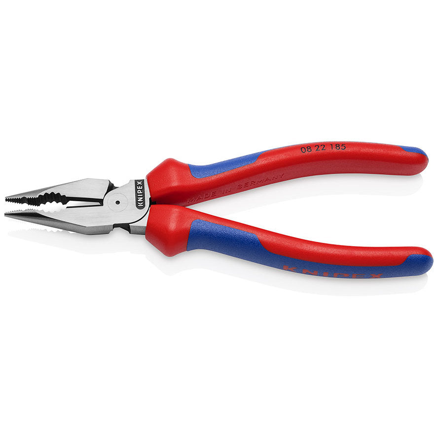 KNIPEX 08 22 185 Pinza universal de punta fina con mangos ergonómicos pavonada (7.25″)