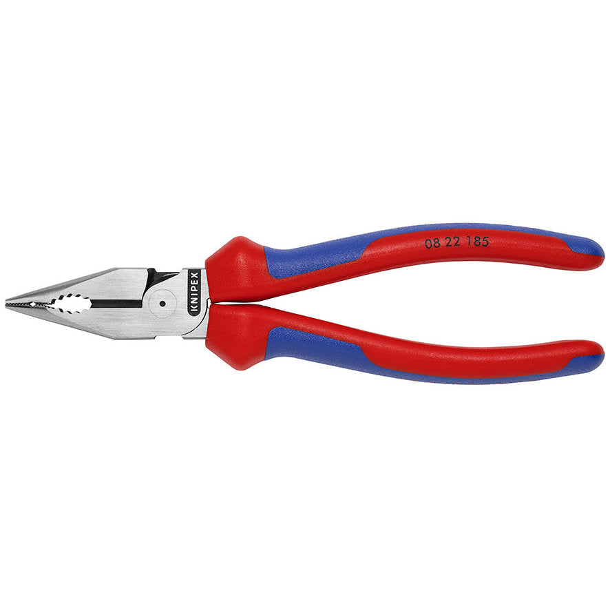 KNIPEX 08 22 185 Pinza universal de punta fina con mangos ergonómicos pavonada (7.25″)