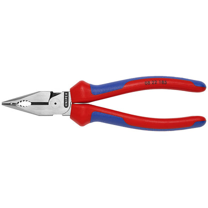 KNIPEX 08 22 185 Pinza universal de punta fina con mangos ergonómicos pavonada (7.25″)