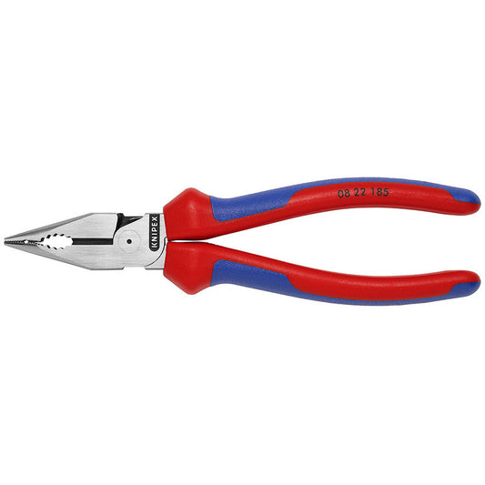 KNIPEX 08 22 185 Pinza universal de punta fina con mangos ergonómicos pavonada (7.25″)