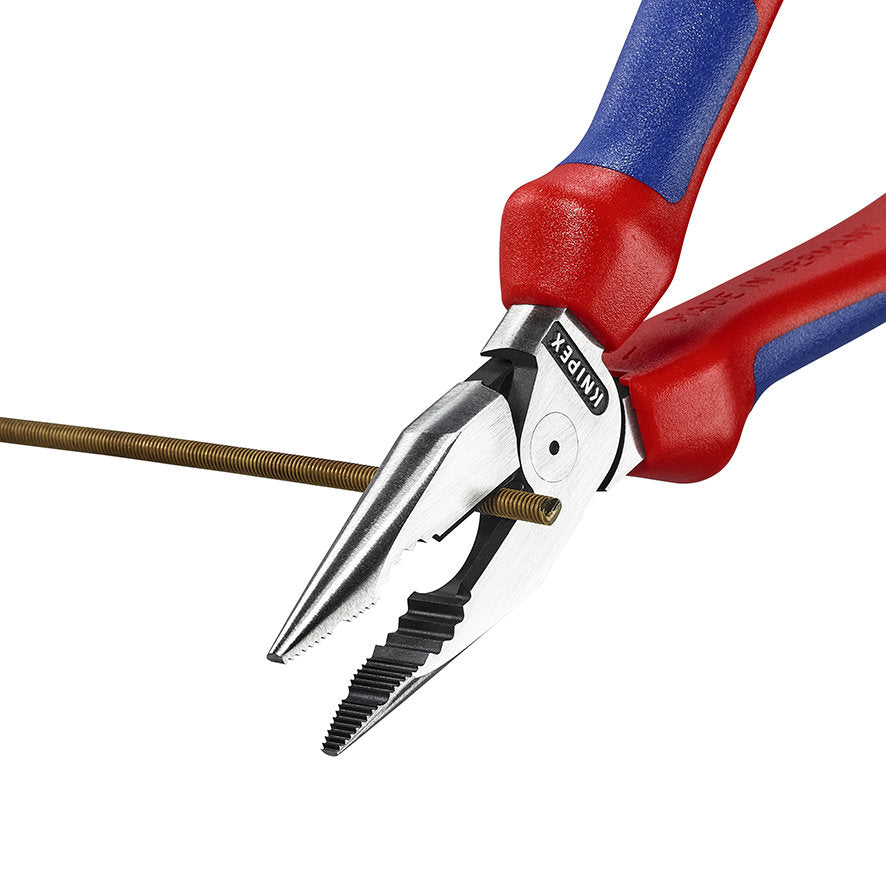 KNIPEX 08 22 185 Pinza universal de punta fina con mangos ergonómicos pavonada (7.25″)
