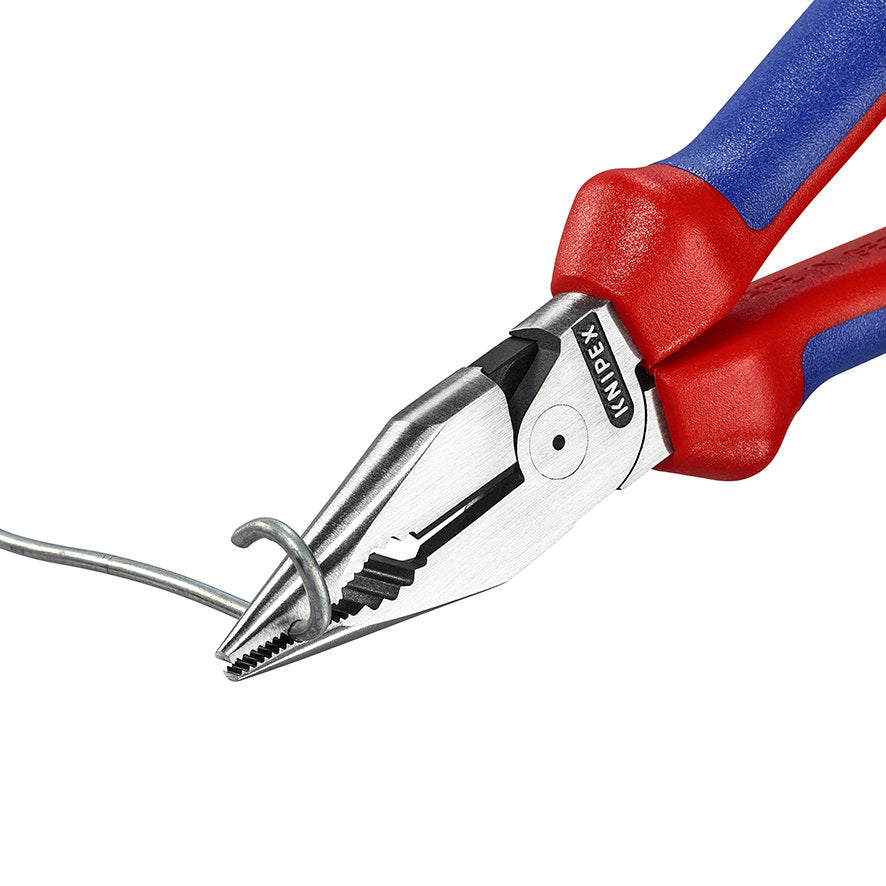 KNIPEX 08 22 185 Pinza universal de punta fina con mangos ergonómicos pavonada (7.25″)