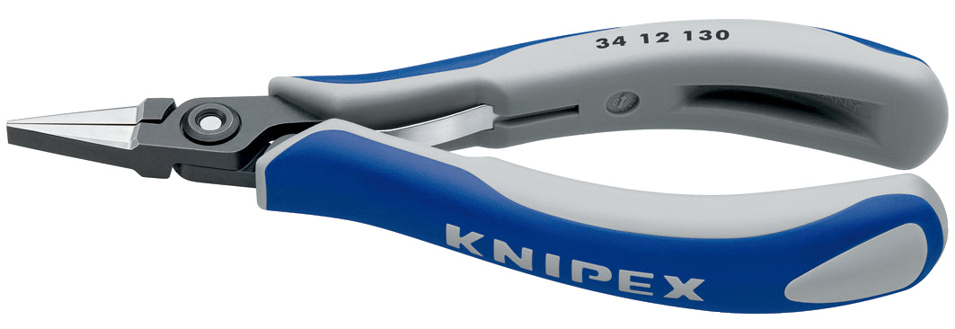 KNIPEX 34 12 130 Pinza de punta plana para electrónica con mangos ergonómicos bruñido 130 mm (5″)