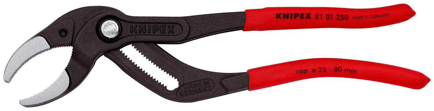 KNIPEX 81 01 250 SB Pinzas para tuberías y racores con mangos de plástico antideslizante acabado pavonado 250 mm
