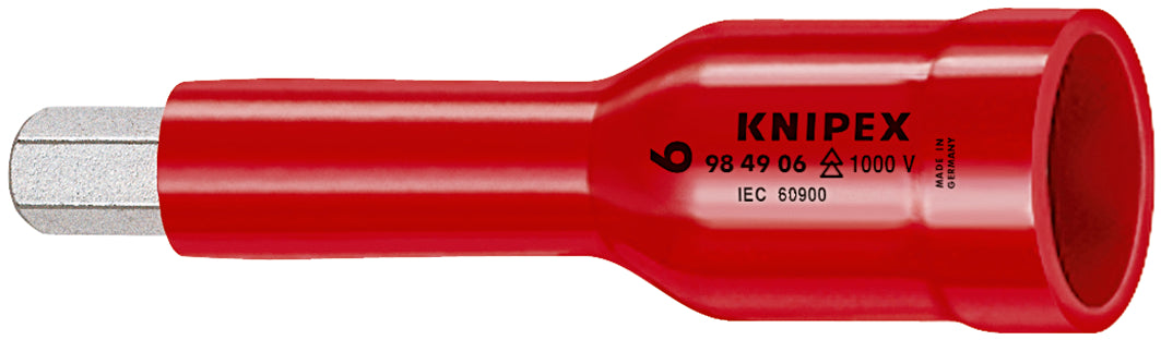 KNIPEX 98 49 06 Dado allen aislado 1000V de 6 mm para cuadradillo de 1/2'' 75 mm