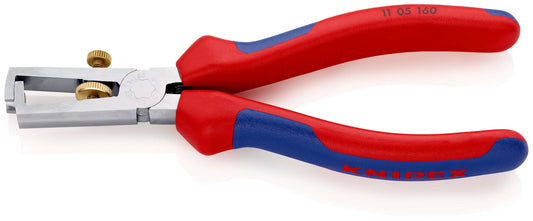 KNIPEX 11 05 160 SB Pinza pelacables Con muelle de apertura universal Con fundas en dos componentes cromado 160 mm