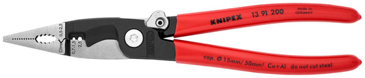 KNIPEX 13 91 200 SB Pinza para instalaciones eléctricas recubiertos de plástico Negro atramentado 200 mm