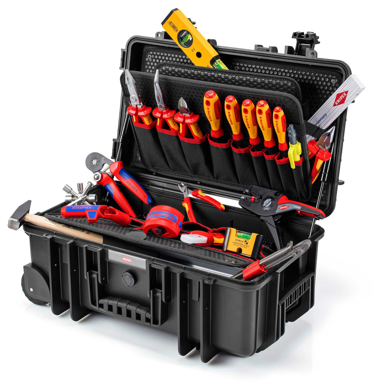 KNIPEX 00 21 33 E Maleta de herramientas ″Robust26 Move″ Electro 22 piezas 550 mm
