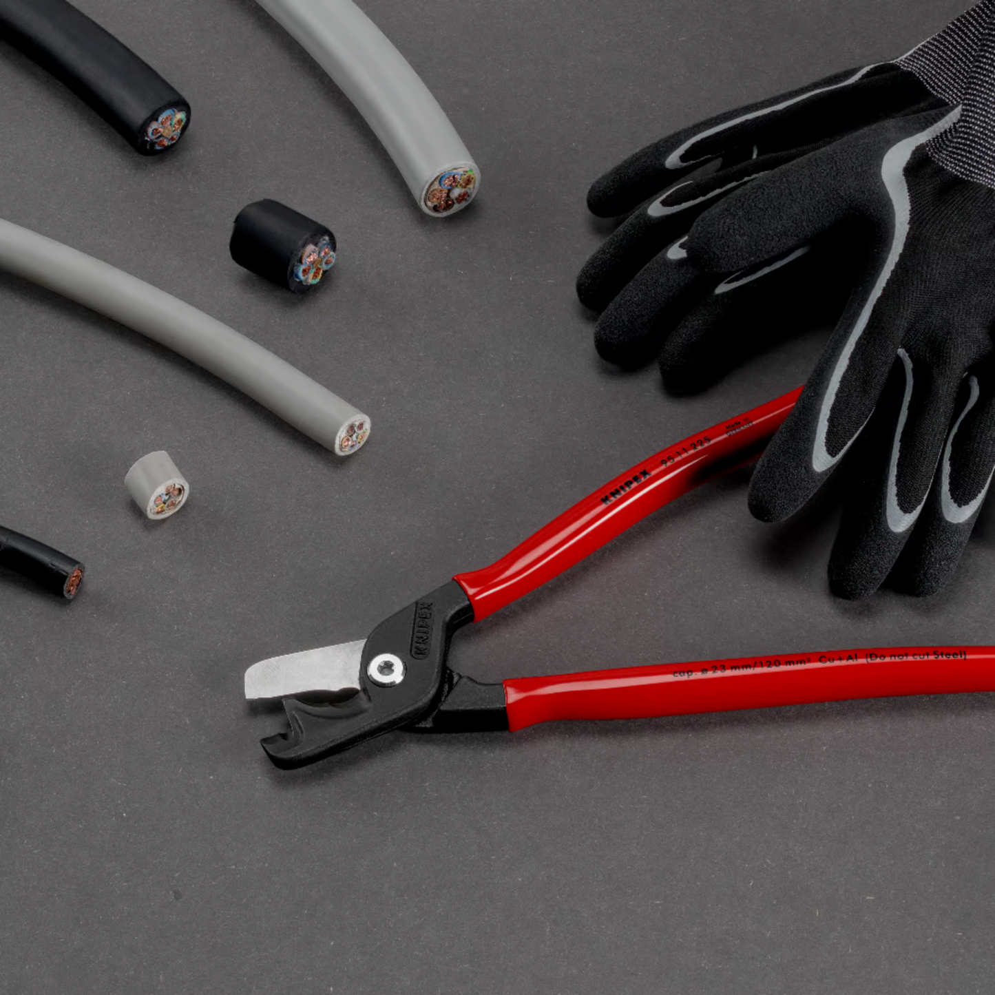 KNIPEX 95 11 225 Cortacables con corte escalonado StepCut XL 229 mm (9″)