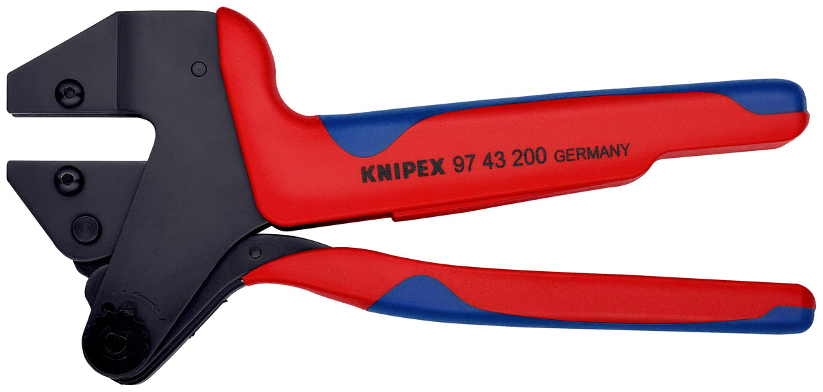 KNIPEX 97 43 200 A Pinza con sistema de ponchado para mordazas intercambiables con mangos en dos componentes bruñido 200 mm