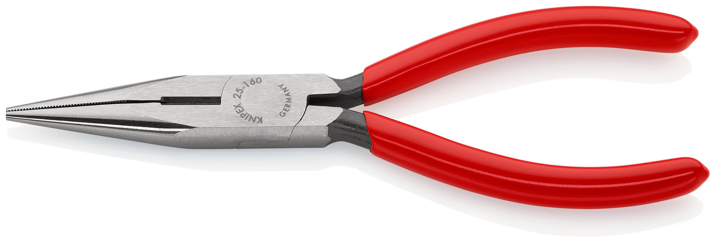 KNIPEX 25 01 160 Pinza de punta larga con filos de corte con mangos de plástico pavonada 160 mm (6.25″)