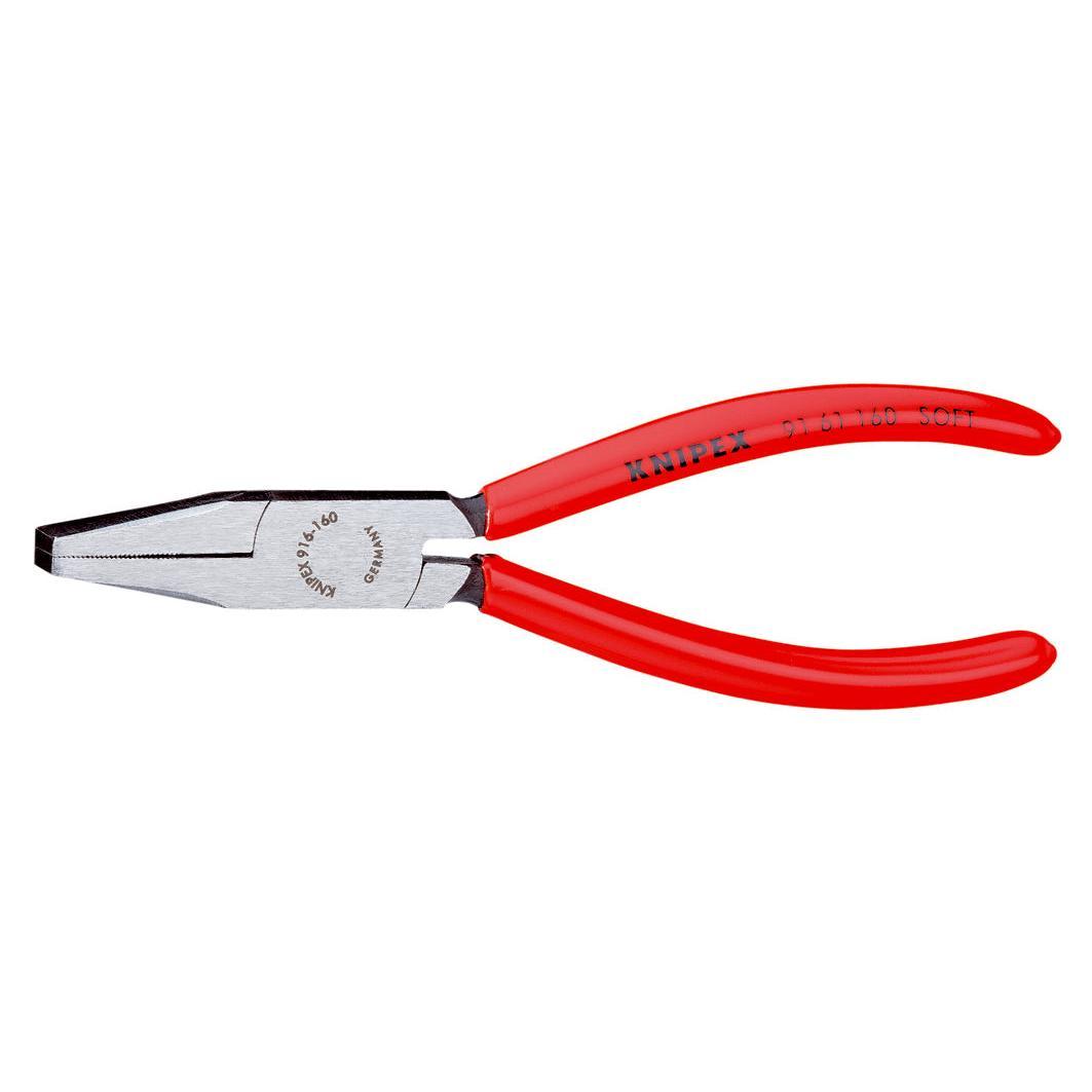 KNIPEX 91 61 160 Pinza con boca plana para cortar vidrio con mangos de plástico pavonada 160 mm (6'')