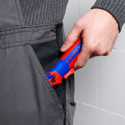 KNIPEX 16 50 145 SB Navaja pelacables con carraca con mango ergonómico 145 mm (5.75″)