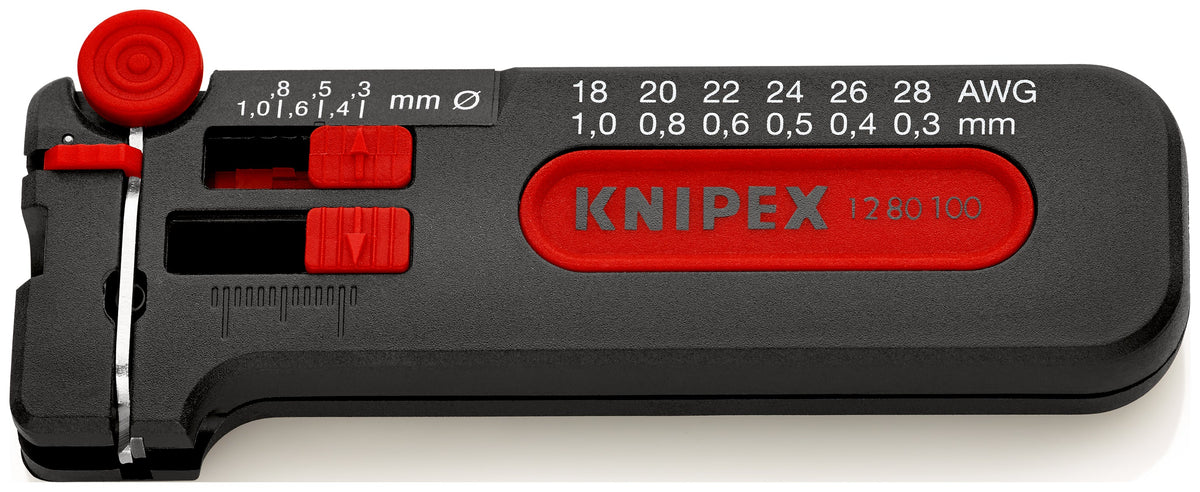 KNIPEX 12 80 100 SB Mini pelacables 28-18 AWG 100 mm (4″)