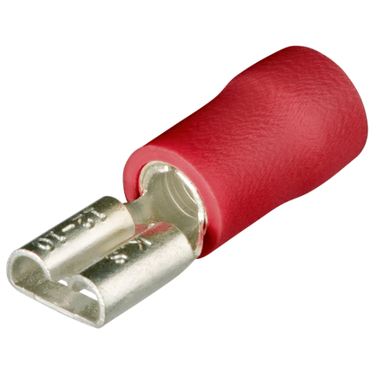 KNIPEX 97 99 010 Terminales aisladas faston hembra color rojo para cable de 20-17 AWG (0.5 - 1 mm²) 100 piezas