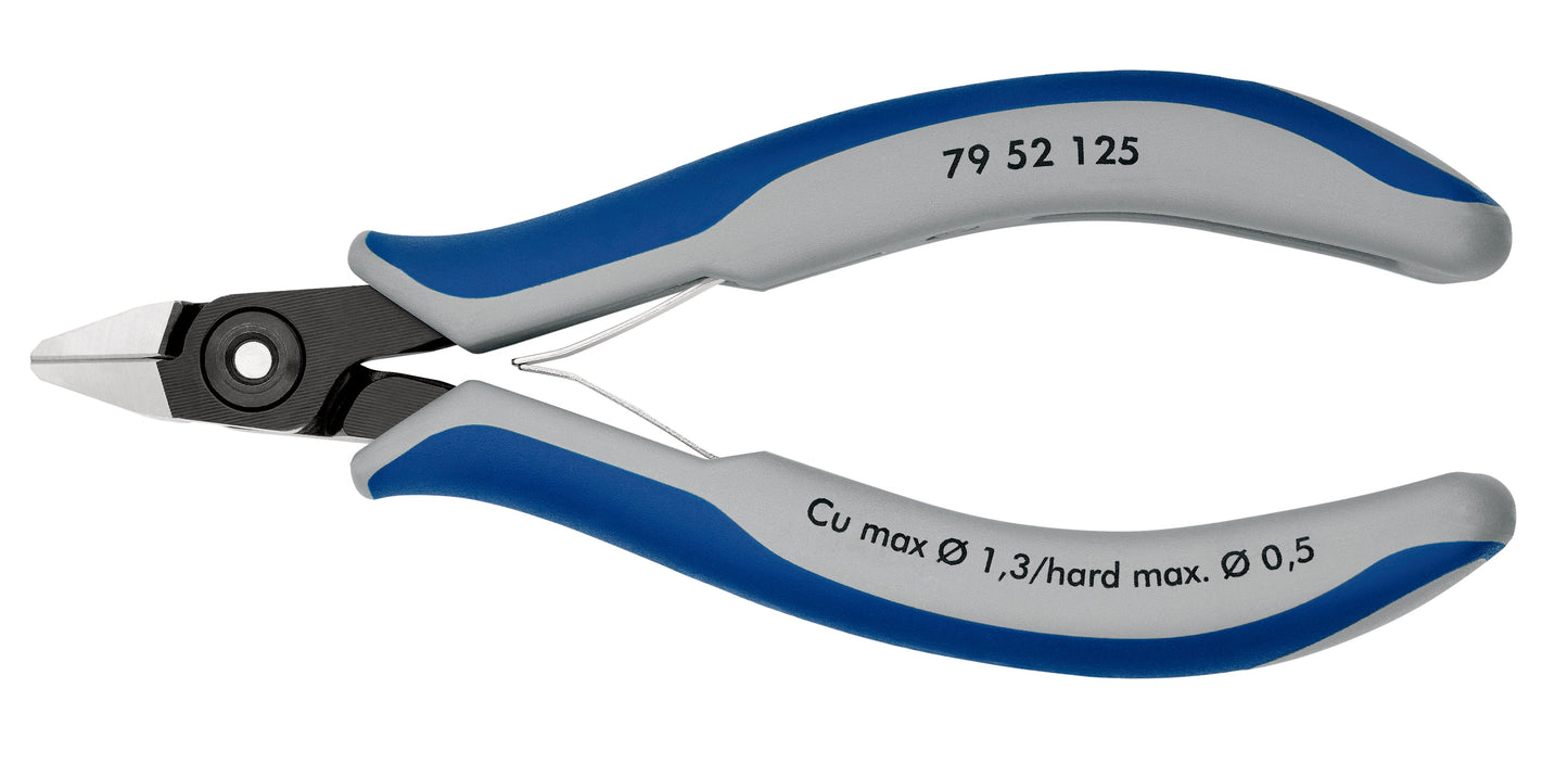 KNIPEX 79 52 125 Pinzas de precisión de corte diagonal para electrónica con mangos en dos componentes bruñido 125 mm
