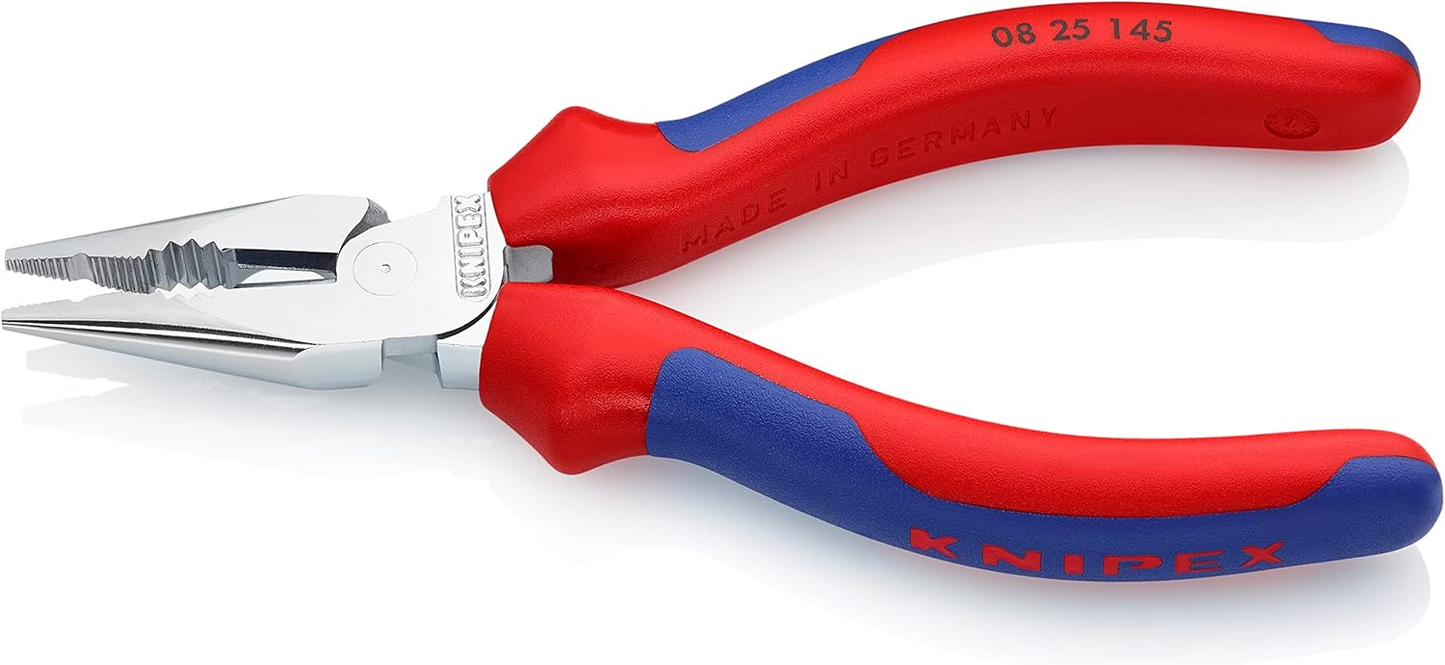 KNIPEX 08 25 145 SB Pinza universal de punta fina con mangos ergonómicos cromada 145 mm (5.75″)