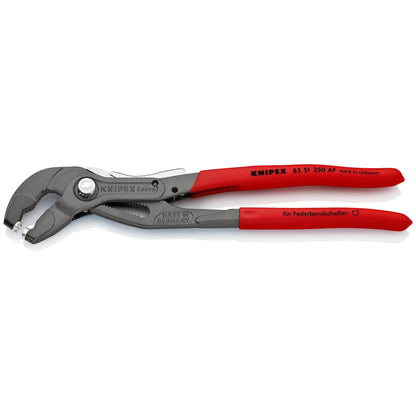 KNIPEX 85 51 250 AF Pinza para abrazaderas con fijador con mangos de plástico pavonada 250 mm (10'')
