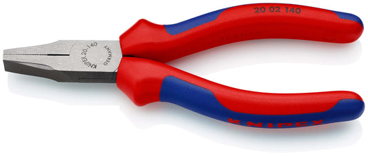 KNIPEX 20 02 140 Pinzas con bocas planas Con fundas en dos componentes acabado pavonado 140 mm