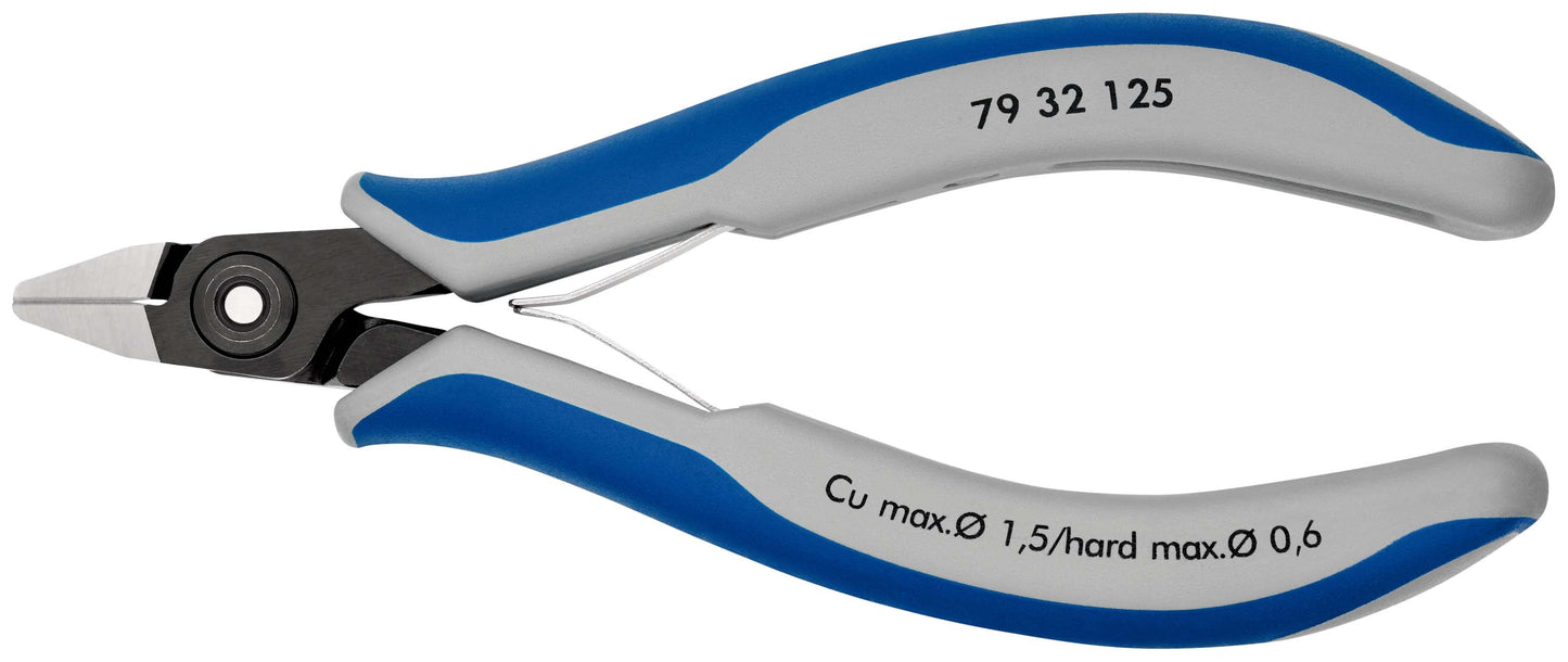 KNIPEX 79 32 125 SB Pinzas de precisión de corte diagonal para electrónica con mangos en dos componentes bruñido 125 mm
