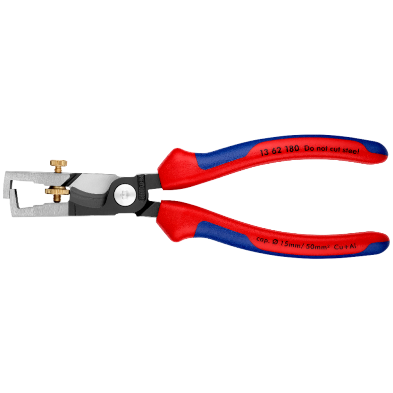 KNIPEX 13 62 180 Pinza pelacables con tijera cortacables StriX con mangos ergonómicos pavonada 180 mm (7.25″)