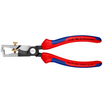 KNIPEX 13 62 180 Pinza pelacables con tijera cortacables StriX con mangos ergonómicos pavonada 180 mm (7.25″)