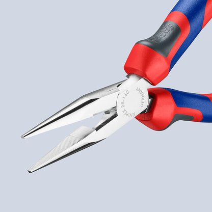 KNIPEX 25 05 160 SB Pinza de punta larga con filos de corte con mangos ergonómicos cromada 160 mm (6.25″)