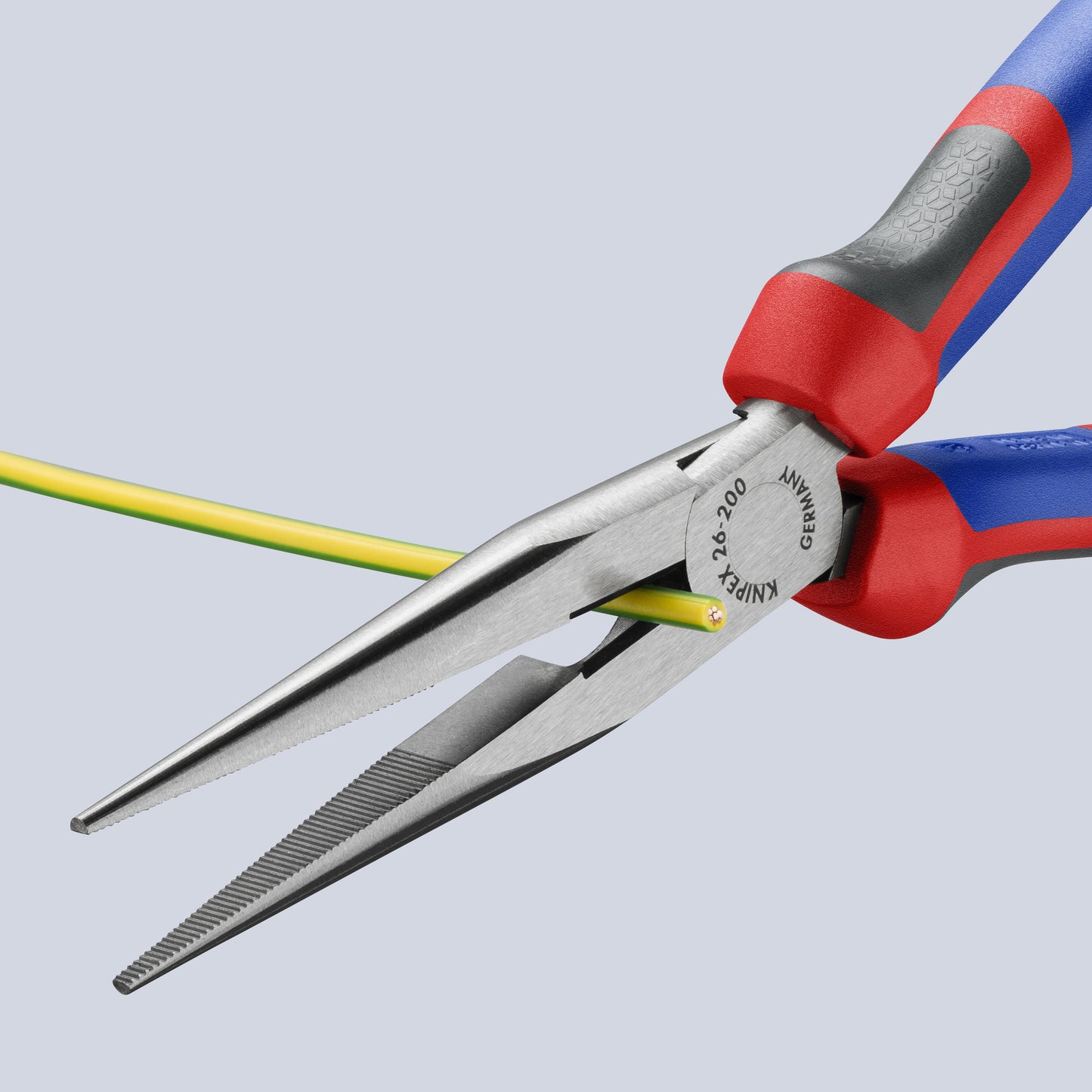 KNIPEX 26 12 200 Pinza de punta larga con filos de corte con mangos ergonómicos pavonada 200 mm (8″)