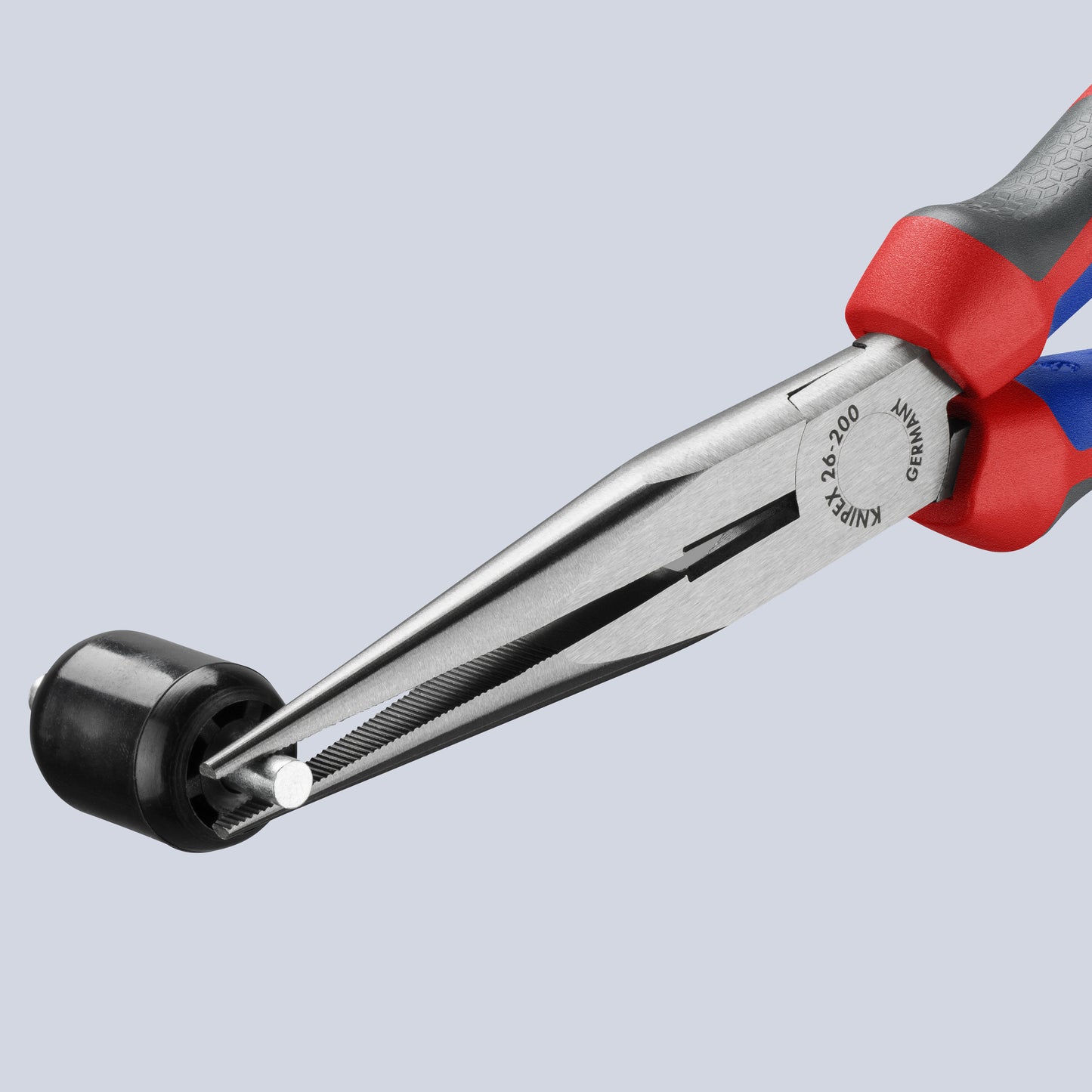 KNIPEX 26 12 200 Pinza de punta larga con filos de corte con mangos ergonómicos pavonada 200 mm (8″)