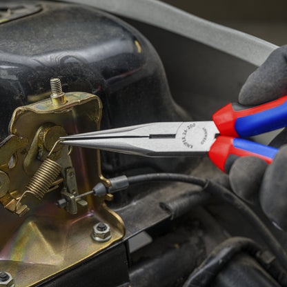 KNIPEX 26 12 200 Pinza de punta larga con filos de corte con mangos ergonómicos pavonada 200 mm (8″)