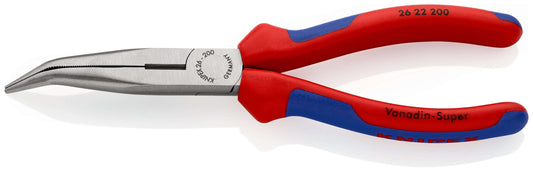 KNIPEX 26 22 200 SB Pinza de montaje (Pinzas de boca cigueña) Con fundas en dos componentes acabado pavonado 200 mm