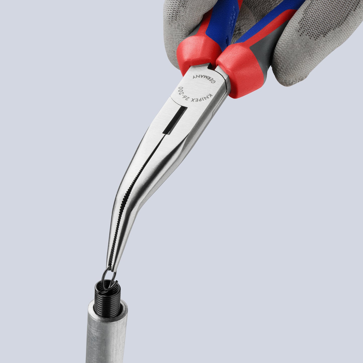 KNIPEX 26 22 200 Pinza de punta larga con ángulo 200 mm