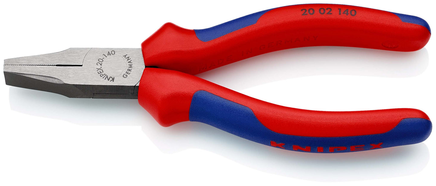 KNIPEX 20 02 140 Pinza de puntas planas con mangos ergonómicos pavonada 140 mm (5.5″)
