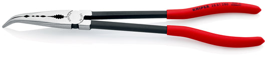 KNIPEX 28 81 280 Pinza de montaje de bocas largas con perfiles transversales recubiertos de plástico Negro atramentado 280 mm