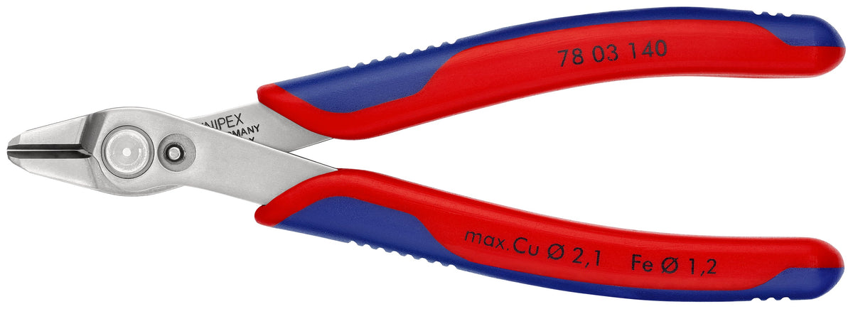 KNIPEX 78 03 140 SB Pinza para electrónica Super Knips XL con mangos ergonómicos pulida 140 mm (5.5'')