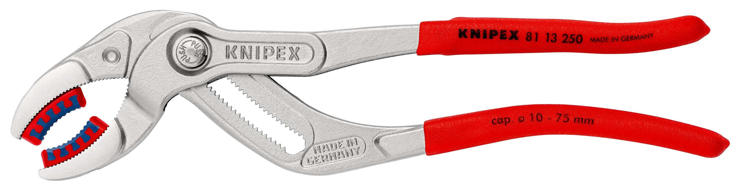 KNIPEX 81 13 250 Pinza para tuberías y racores con mangos de plástico antideslizante cromado 250 mm